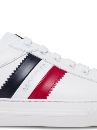 Moncler Monaco Low Sneakers In White Leather