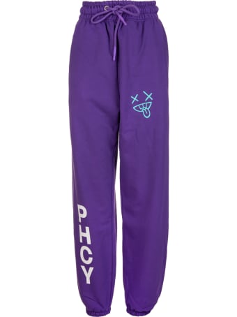 Pharmacy Industry Woman Purple Slim Fit Joggers With Contrast Prints