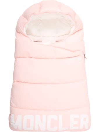 Moncler Pink Sleeping-bag For Baby Girl With Logo