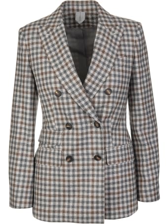Max Mara Sand Arabba Blazer With Multicolor Checks