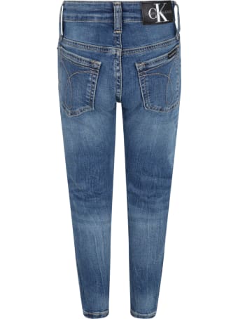 Calvin Klein Light Blue Jeans For Boy With Logo