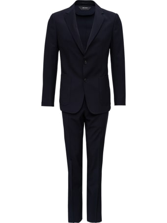 Z Zegna Single Breasted Black Wool Suit
