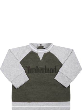 Timberland Mulricolor Sweatshirt For Boy With Green Logo