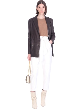 Tagliatore 0205 Josie Leather Jacket In Brown Leather