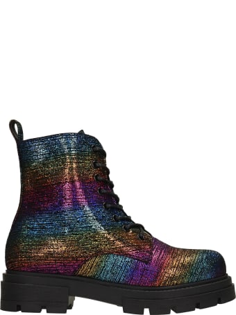 Bams Sasha Combat Boots In Multicolor Synthetic Fibers
