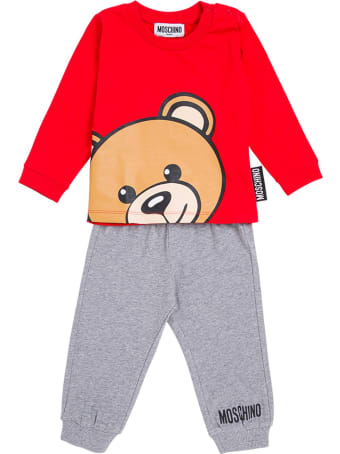 Moschino Coordinated Cotton Suit With Logo Print
