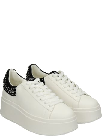 Ash Mobystuds Sneakers In White Leather