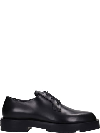 Givenchy Derby Squared Lace Up Shoes In Black Leather