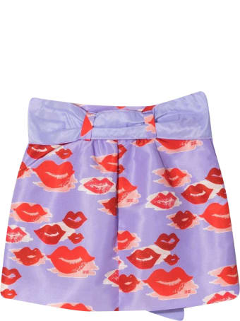 Elisabetta Franchi La Mia Bambina Miniskirt With Elisabetta Franchi My Girl Print