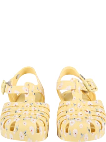 Melissa Yellow Sandals For Girl With Daisies