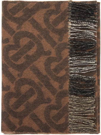 Burberry Tb Half Mega - Reversible Cashmere Scarf With Tartan And Monogram Pattern