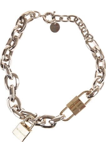 Ermanno Scervino Chain Necklace With Logoed Padlocks