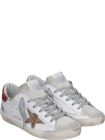 Golden Goose Superstar Sneakers In White Leather