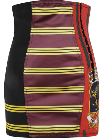 Philosophy di Lorenzo Serafini Stripe Detail Logo Embroidered Skirt