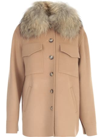 Ava Adore Double Faced Wool Jacket Shirt W/murmasky Collar