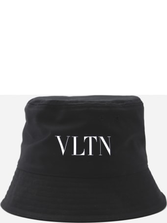 Valentino Garavani Bucket Hat In Cotton With Vltn Print