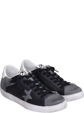 2Star Sneakers In Black Suede And Leather