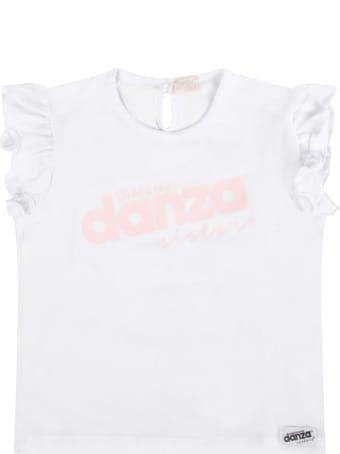 Dimensione Danza White T-shirt With Logo For Baby Girl