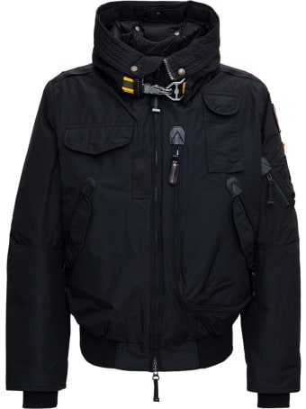 Parajumpers Black Nylon Down Jacket With Hook Detail