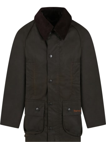 Barbour Green Jacket For Kids With Logo