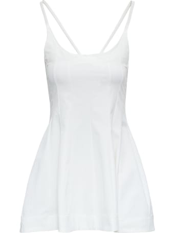 Jil Sander White Jersey Tank Top With Flared Bottom