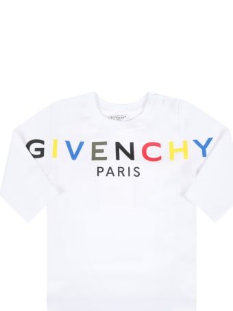 Givenchy White T-shirt For Baby Kids With Logo