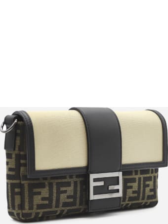 Fendi Fabric Baguette Bag With Ff Motif Insert