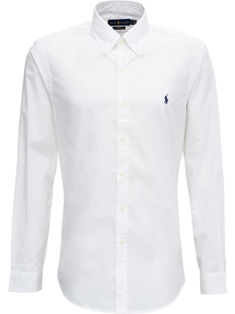 Polo Ralph Lauren White Cotton Poplin Shirt With Logo