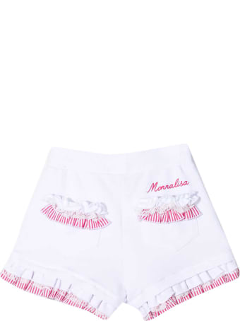 Monnalisa White And Pink Shorts