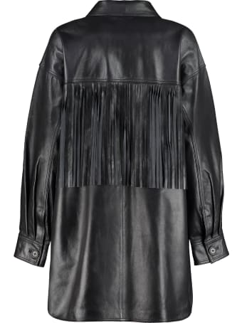 STAND STUDIO Sabitha Leather Fringed Jacket