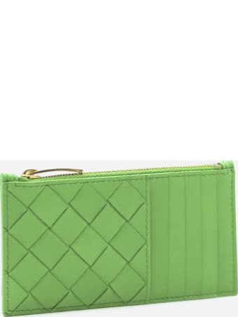 Bottega Veneta Leather Card Holder With Woven Pattern