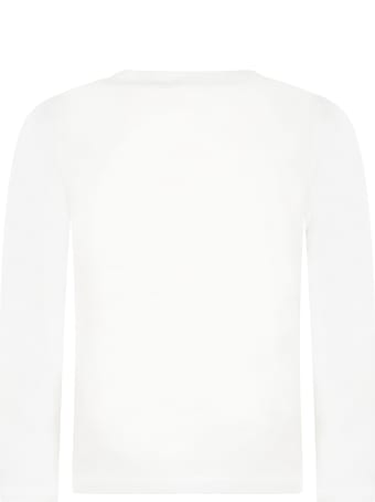 Stella McCartney Kids White T-shirt For Kids With Flowers
