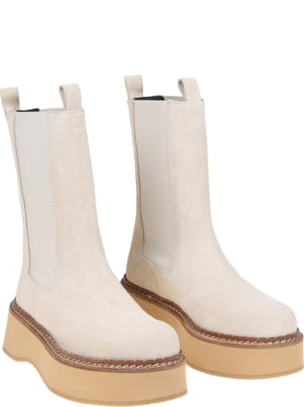 Paloma Barceló Paloma Barcelo' Eerin Ankle Boot In Ivory Suede