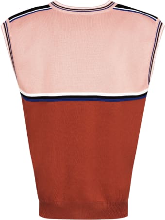 Plan C Striped Edges Knit Vest