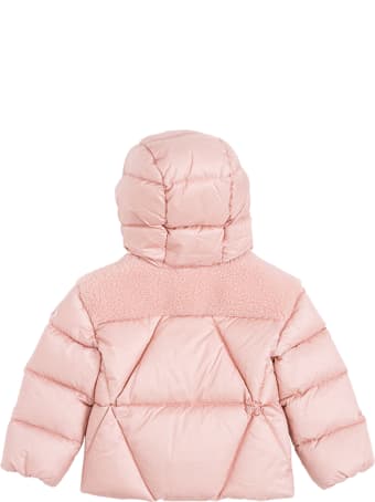 Moncler Pink Arabette Nylon Down Jacket With Teddy Insert