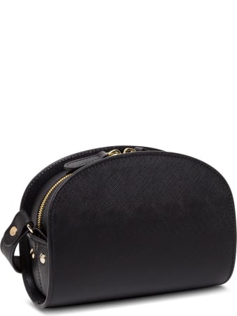 A.P.C. Sac Demi Lune Leather Crossbody Bag