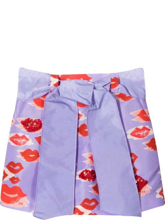 Elisabetta Franchi La Mia Bambina Miniskirt With Elisabetta Franchi My Girl Print