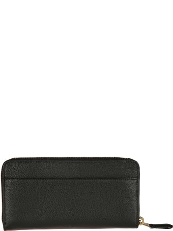 Coach Logo Plaque Zip Around Wallet