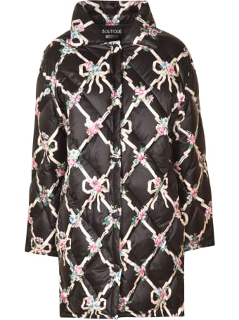 Moschino Floral Print Quilted Coat