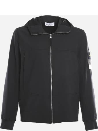 Stone Island Technical Fabric Jacket With Logo Patch