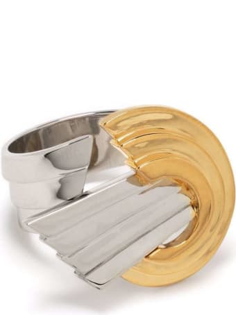 Leda Madera Meryl Ring In Gold And Silver Colored Brass