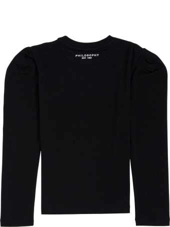 Philosophy di Lorenzo Serafini Kids Long-sleeved Cotton T-shirt With Logo