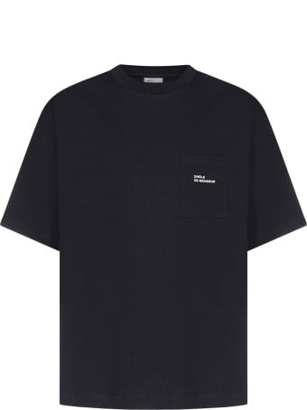Drôle de Monsieur Logo Chest-pocket Cotton T-shirt