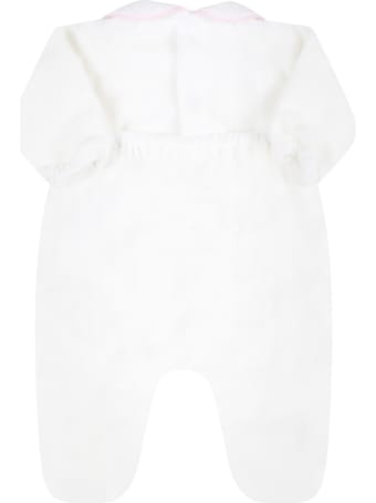 Little Bear White Babygrow For Baby Girl With Bear