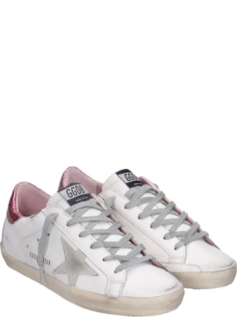 Golden Goose Superstar Sneakers In White Leather