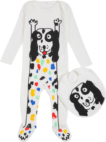 Stella McCartney Kids Dalmatian Cotton Bib And Onesie Suit