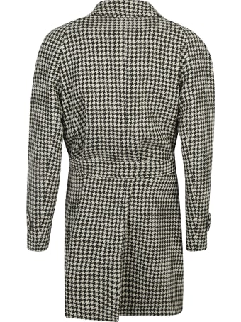 Tagliatore Tie-waist Houndstooth Check Coat