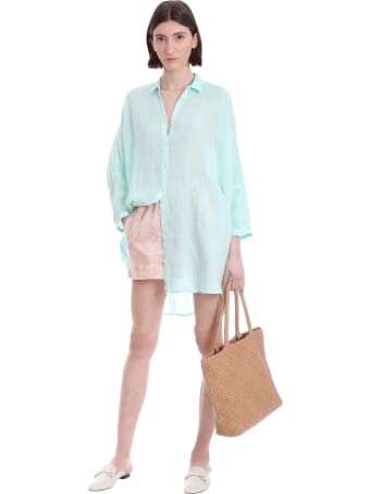 120% Lino Shorts In Rose-pink Linen
