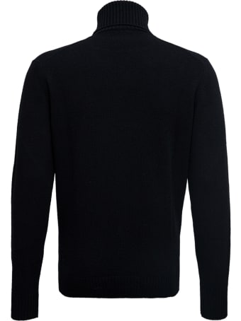Roberto Collina Black High Collar Wool Blend Sweater