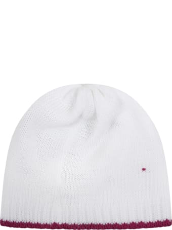 Little Bear White Hat For Babygirl With Polka-dots